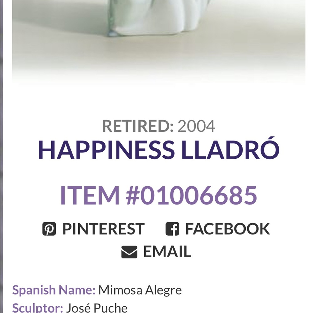 Vintage Lladro #6685 Glossy Porcelain Figurine Mimosa Alegre Happiness NEW - Picture 7 of 9